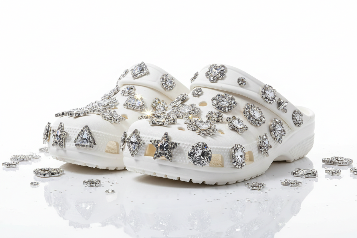 diamod rhinestones clog shoes charm